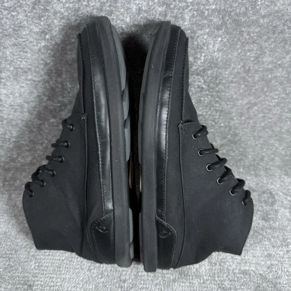 Olukai Nalukai‎ Kapa Boot Men's 9 Black Canvas Waxed Chukka Ankle Lace Up